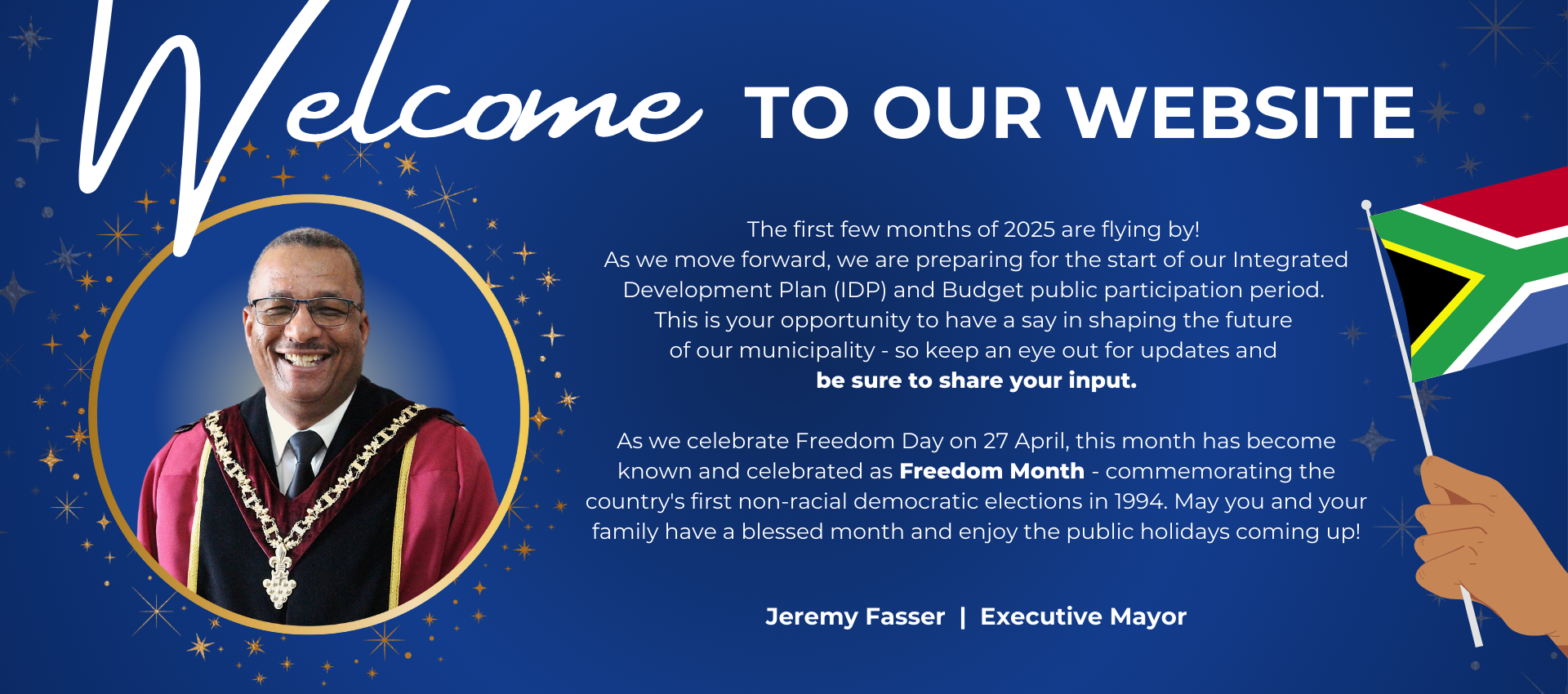 Mayor Freedom Welcome Banner