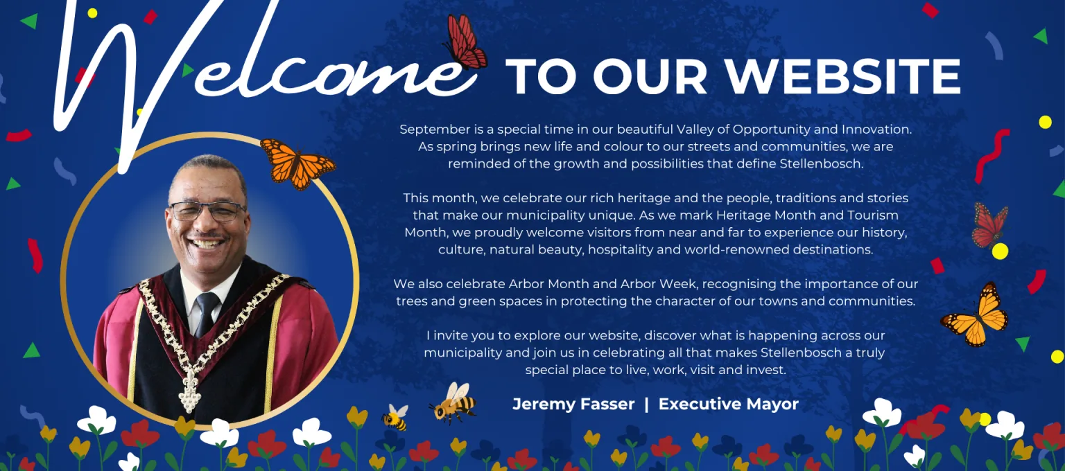 Welcome to our website: a message from the Executive Mayor